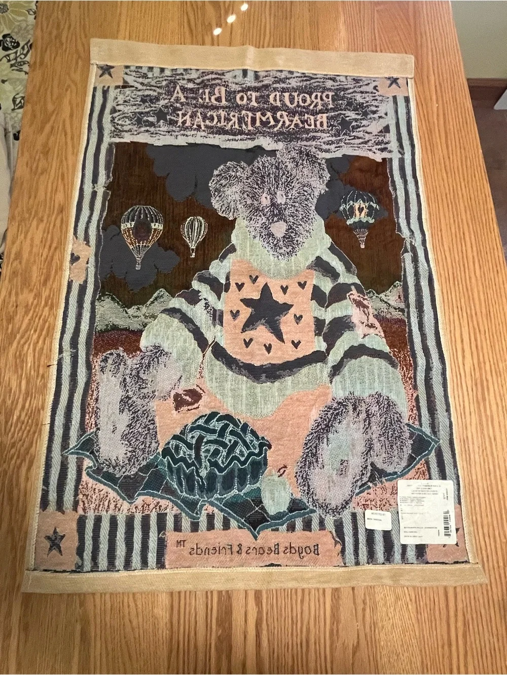 Boyds Bears & Friends Tapestry Wall Hanging “Proud to Be Bearmerican” 36x26